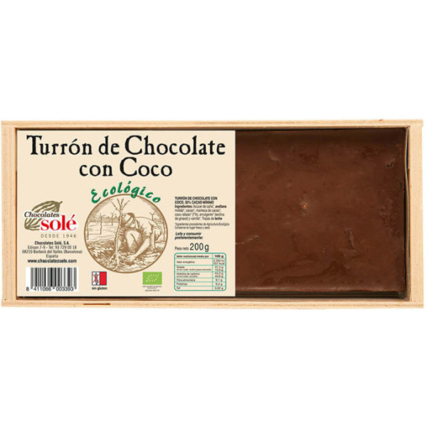 Solé Chocolates Nougat Chocolate Com Coco Orgânico 200 Gr