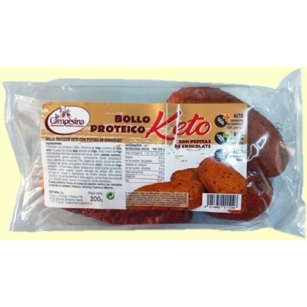 La Campesina Bollo Proteico Keto Con Pepitas De Chocolate 200 Gr