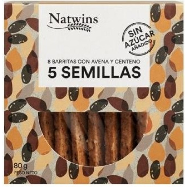 Natwins Barra de 5 Sementes 80 Gr