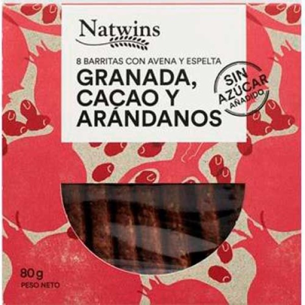 Barra Natwins Romã, Cacau e Mirtilo 80 Gr