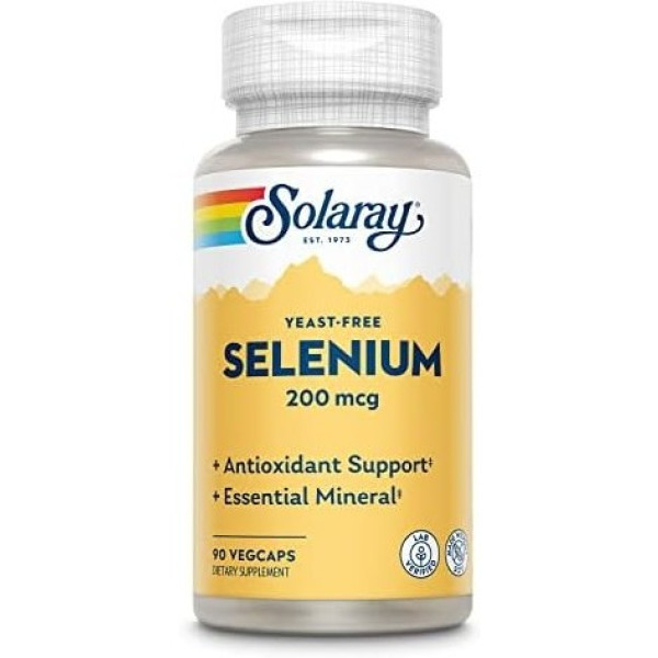 Solaray Selênio S/levad 200 mcg 90 cápsulas vegetais