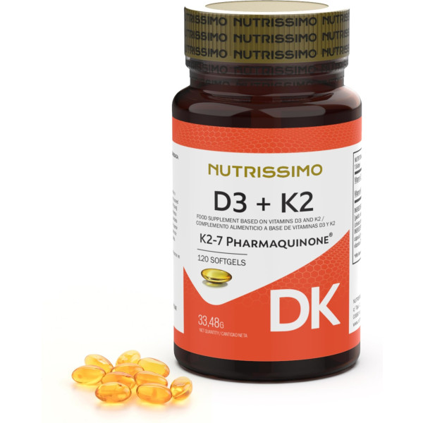Nutrissimo D3 K2 2000ui Farmaquinona K2-t 120 Cápsulas