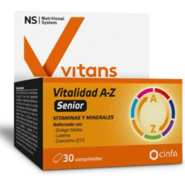 Système Nutritionnel Vitans Vitalité A-z Senior 30 Comp