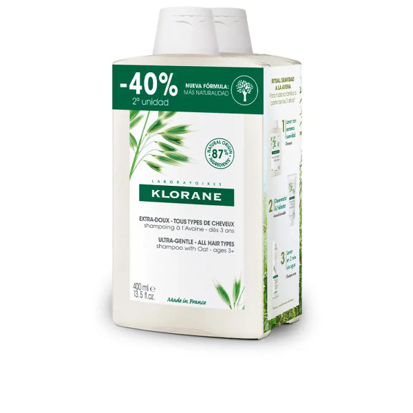 Klorane A La Leche De Oats Shampoo Extra Suave Lote 2 Peças Unissex