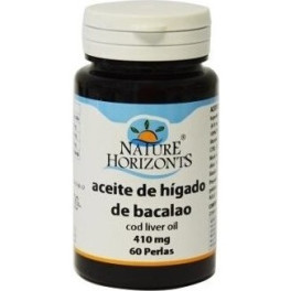 Nature Horizonts Óleo de Fígado de Bacalhau 410 Mg 60 Pérolas