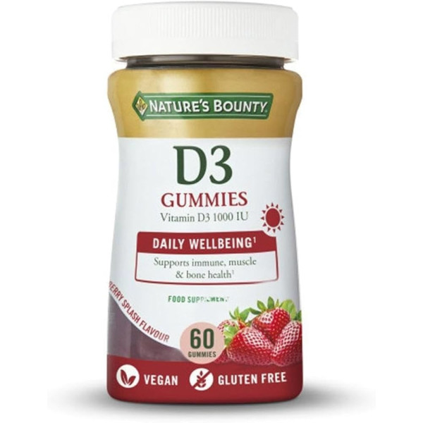 Nature's Bounty Multivitamine Volwassenen Vitamine B en D3 Gummies 60 Comp