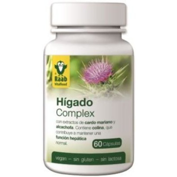 Raab Vitalfood Liver Complex 550 Mg 60 Comp Sem Glúten Vegano