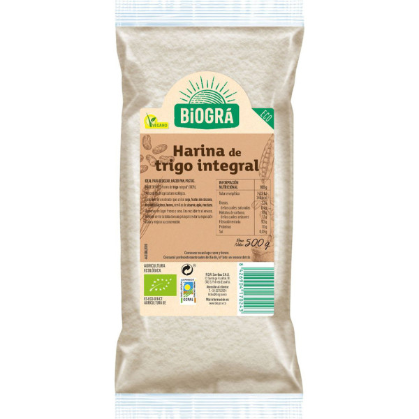 Farine de blé entier Biogra Biogra 500 gr Bio Vegan