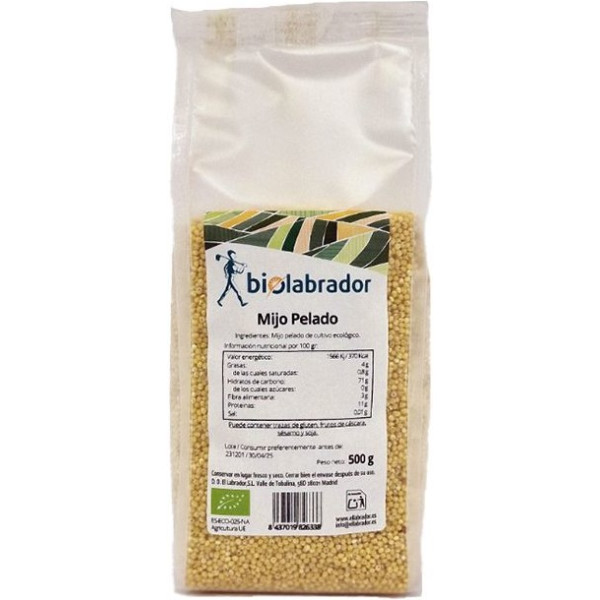 Biolabrador geschälte Hirse 500 Gr