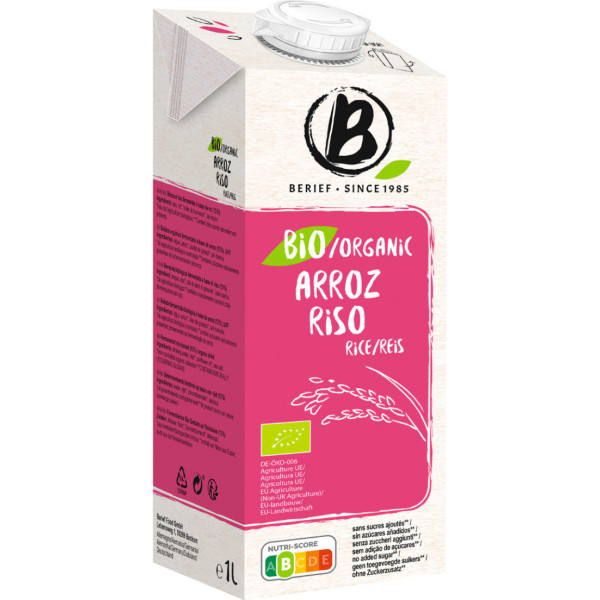 Bebida Vegetal de Arroz Berief 8 Unidades X 1 L Bio