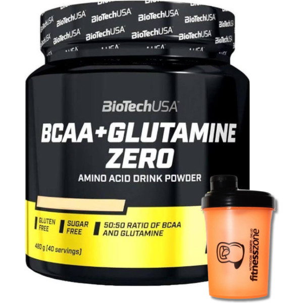 Biotech Usa Bcaa + Glutamine Zero 480 Gr + ¡mezclador Fitnesszone! 