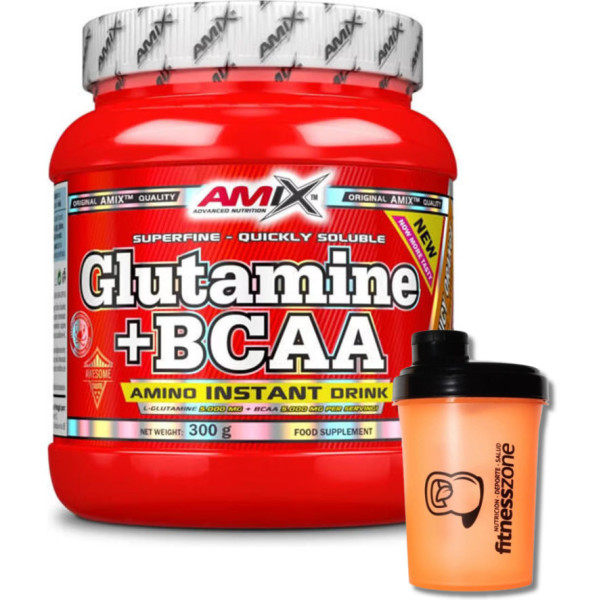 Amix Glutamine + Bcaa 300 Gr + ¡mezclador Fitnesszone! 