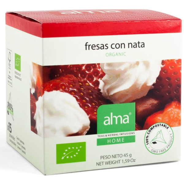 Alma Home Fragole con Infuso di Panna 15 Piramidi Eco Vegan