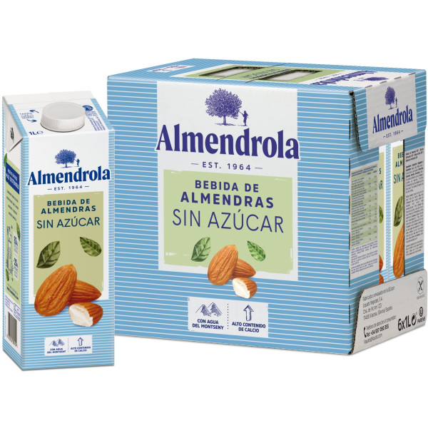 Bebida Vegetal de Amêndoa Sem Açúcar Almendrola 6 Unidades X 1 L