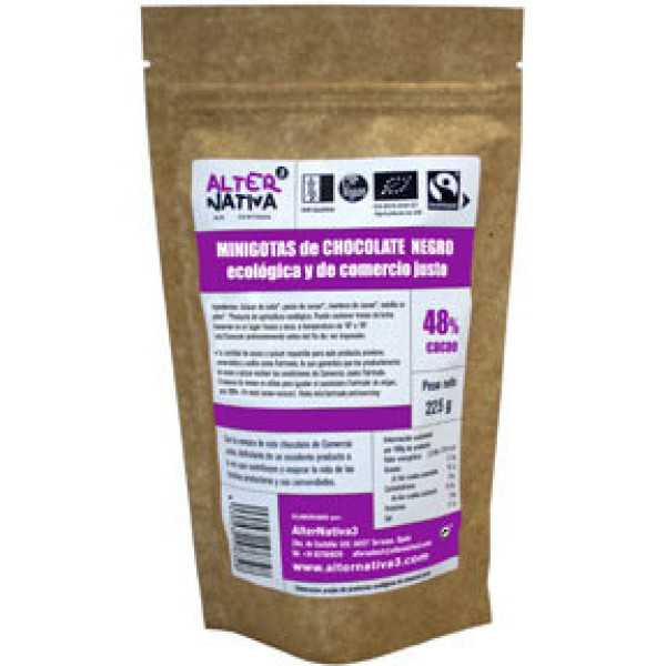 Alternativa 3 Gotas Chocolate 48% Cacau Mini 225 Gr Eco