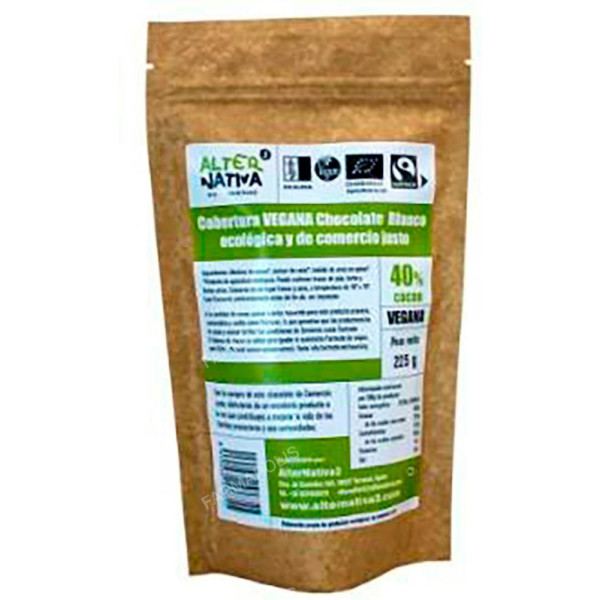 Alternatief 3 Witte Chocoladedekking 40% 225 Gr Bio Vegan