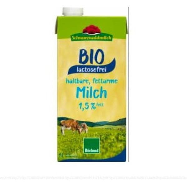 Leite de vaca semidesnatado Schwarzwalder 1,5% 1 Lt Bio S/lactose