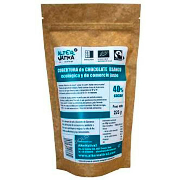 Alternativa 3 Cobertura Chocolate Blanco 40% 225 Gr Bio Vegan