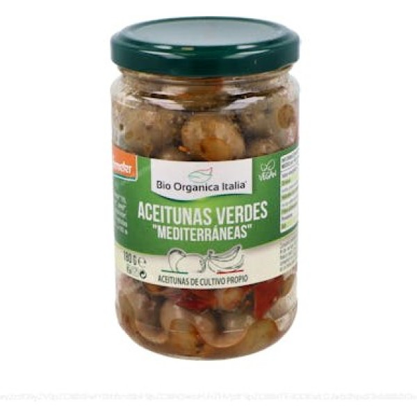 Bio Organica Italia Aceitunas Verdes Mediterraneas 180 Gr Demeter