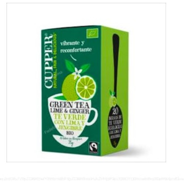 Cupper chá verde limão e gengibre Bio 20 saquinhos