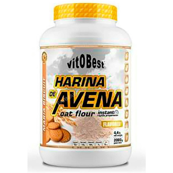 VitOBest Harina de Avena 2 kg - Oat Flour / Rápida Preparación, Ideal para Recetas Fitness a combinar con sabores