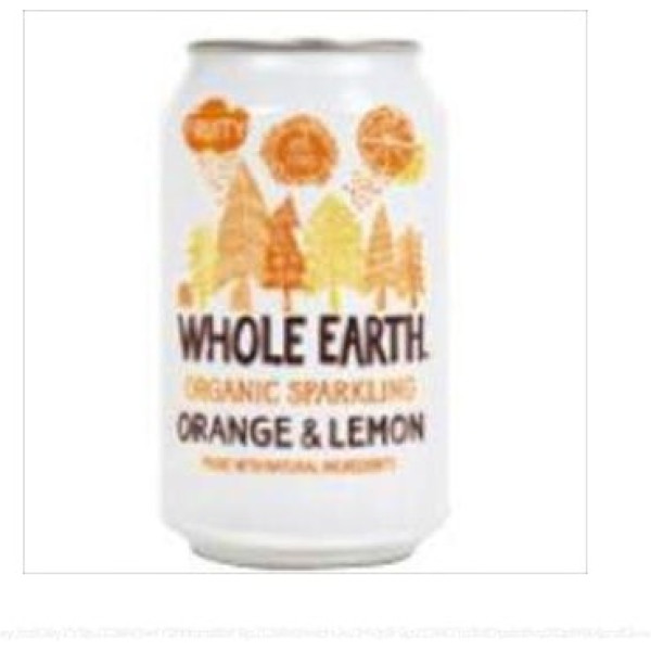 Whole Earth Boisson Gazeuse Orange et Citron Bio 330 Ml