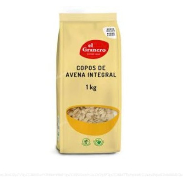 Flocons d'avoine à grains entiers El Granero 1 kg - Idéal pour préparer les recettes les plus saines