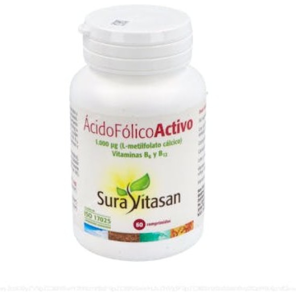 Sura Vitasan Active Ácido Fólico 1000 Microgramas 60 Comprimidos