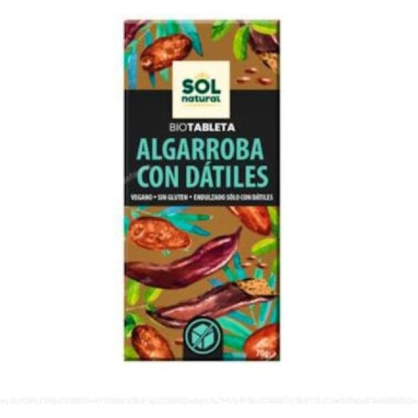 Solnatural Tablette Caroube Aux Dattes Bio 70 G