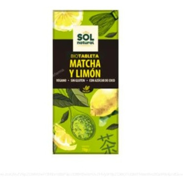 Solnatural Tablet Chocolade Matcha Thee En Citroen Bio 70 G