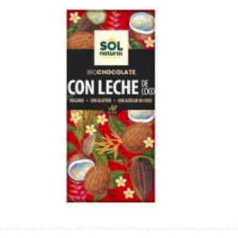 Solnatural Tablette de Chocolat au Lait de Coco Bio 70 G