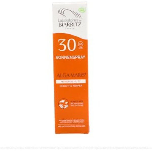 Laboratoires De Biarritz Spray Solaire Visage & Corps Spf30 Crème Aux Algues 100 Ml