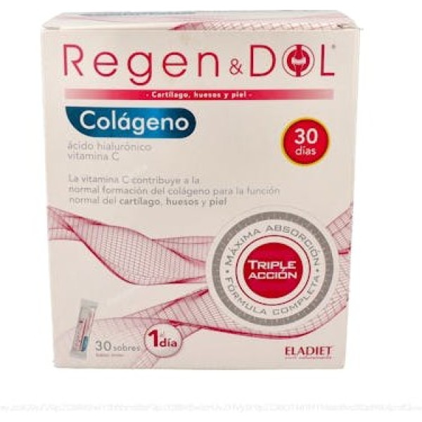 Eladiet Colageno + Ac Hialuronico + Vit C 30sobres.