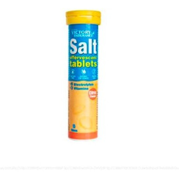 Victory Endurance Sel Effervescent - Sels Minéraux Effervescents 1 Tube x 15 Comprimés - Saveur Agrumes