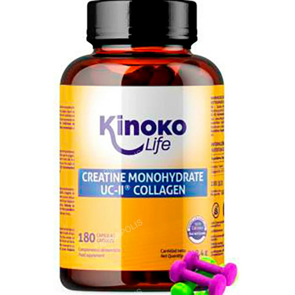 Kinoko Life Creatina Monohidratada 3000 Mg Con Uc-ii Colageno 180 Caps