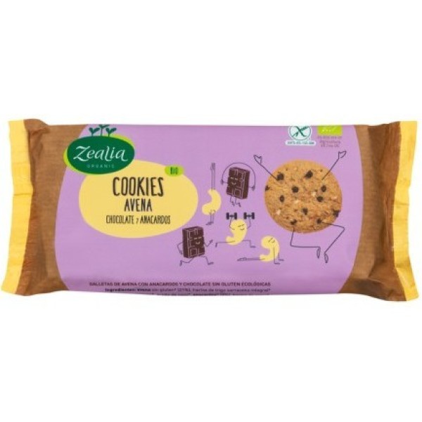 Zealia Kekse Haferflocken Schokolade Cashews 130 Gr Bio Glutenfrei
