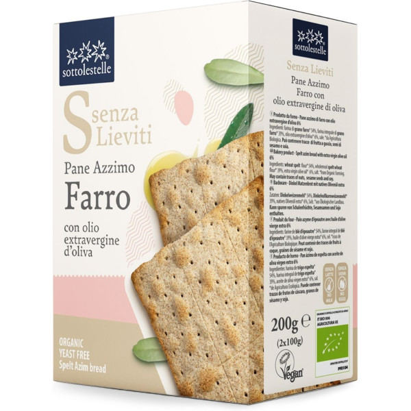 Sottolestelle Ongezuurd Brood Tarwe Spelt 200 Gr Bio