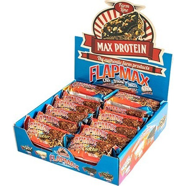 Max Protein Flap Max - FlapJack De Crujiente De Avellana Con Trozos De Chocolate 24 Barritas x 120 Gramos