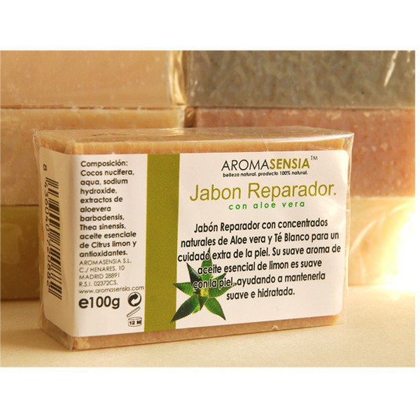 Aromasensia Jabon Reparador Aloe & Te Blanco 100g