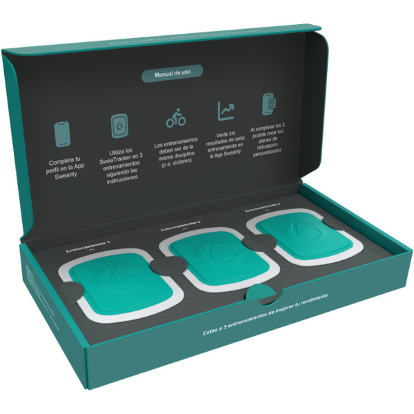 Pack de bienvenue Sweatracker de Sweanty 3 patchs d'analyse de la transpiration intelligents + 3 mois d'abonnement