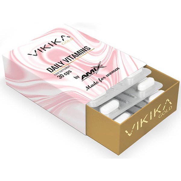 Vikika Gold van Amix - Dagelijkse vitamines 30 capsules - Onmiddellijke werking Antioxidant Vitamine Mineraal