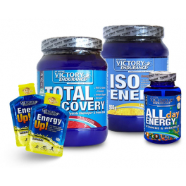 Pack Victory Endurance Total Recovery 750 gr + Iso Energy 900 gr + All Day Energy 90 Kapseln + Energy Up! 2 Gele x 40 gr
