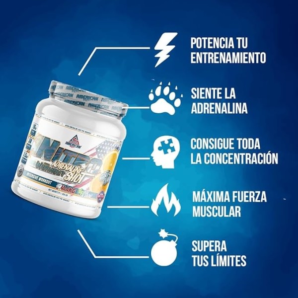 American Supplement Nitro Adrenaline Shot Pre-work Out 300 Gr - Extra Energievoorziening + Verbetert Prestaties