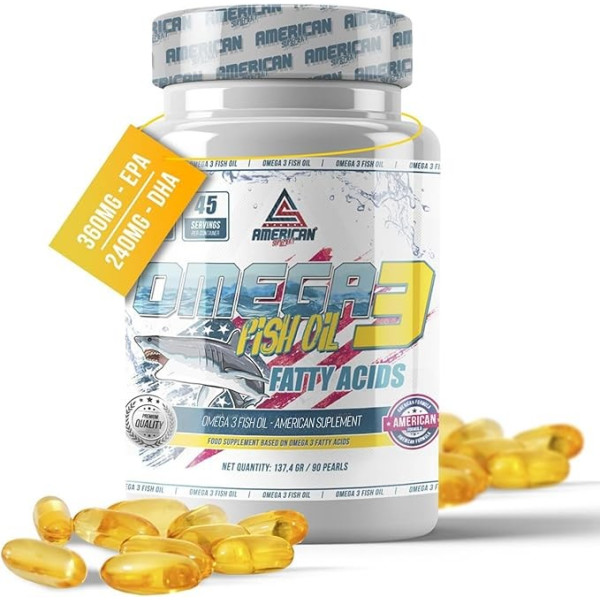 American Suplement Omega 3 90 Perlas / Aceite de Pescado y Vitamina E