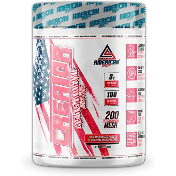 American Suplement Creatina Monohidrato 300 Gr - Mejora el Rendimiento Creator 100%