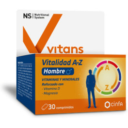 Voedingssysteem Vitans Vitality A-z Men 30 Comp
