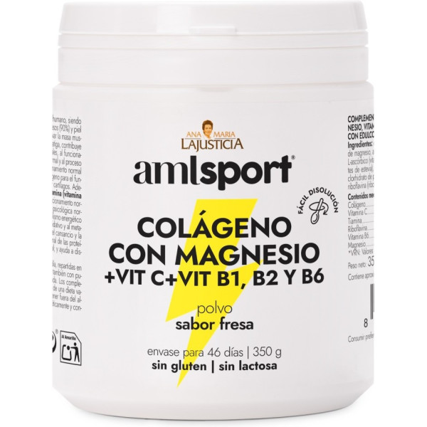 AmlSport Collagène avec Magnésium + Vit C + Vit B1 - B2 et B6 350 gr