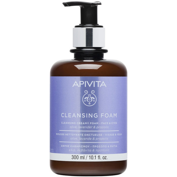 Apivita Crema Espuma Limpiadora Facial Y Ojos Con Oliva Y Lavanda 300 Ml Unisex