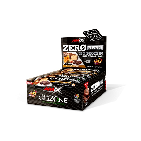 Amix Zero Hero 31% Proteinriegel Gesamtabdeckung 15 Riegel x 65 Gr