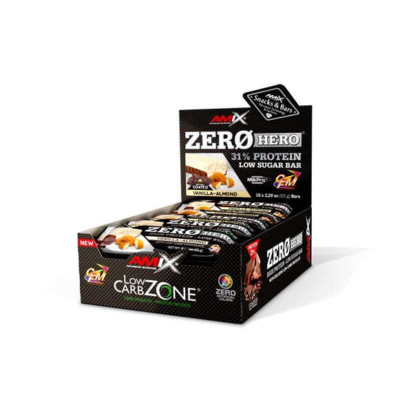 Amix Zero Hero 31% Protein Bar Cobertura Parcial 15 Barritas x 65 Gr